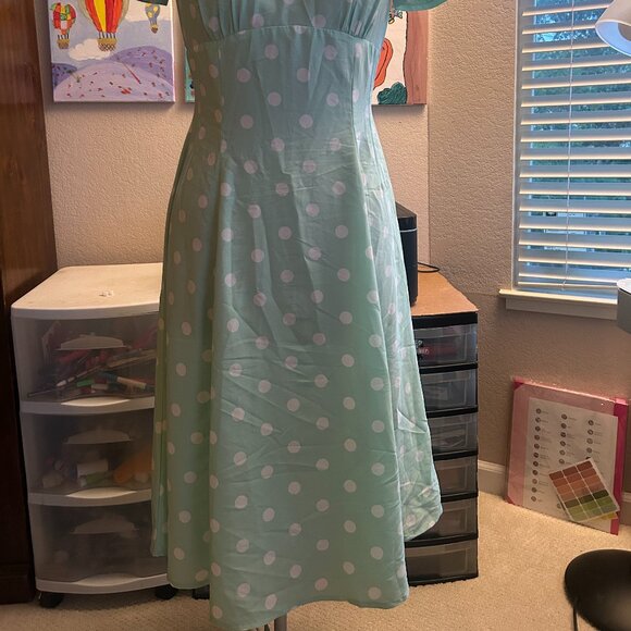 Hell Bunny Mint Green Dress Size Medium - Picture 2 of 2